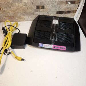 Netgear Nighthawk X6 AC3200 Tri-Band WiFi Router Black R8000 with Power Cord